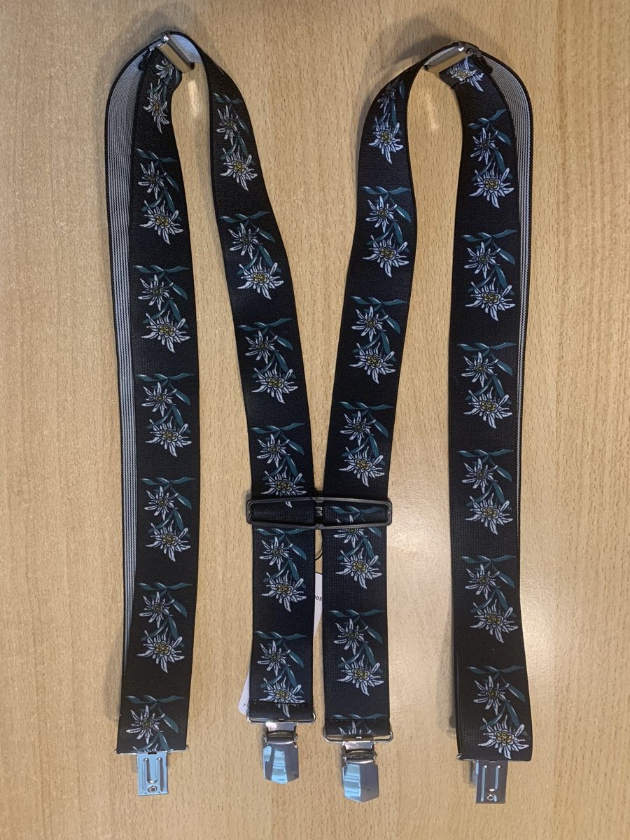 Altro in  Abbigliamento & Accessori: Hosenträger mit Edelweiss-Muster, One Size, NEU – Nuovo (secondo la descrizione) da Flums venduto da finn1975