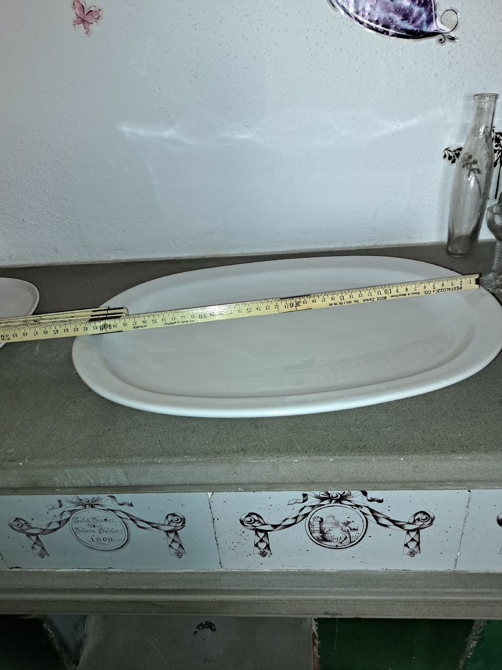 Piatti di portata: Grosse Servierplatte oval, weiss, suisse Langenthal – Usato da Kölliken venduto da Upcycling-by-Mc-TAM