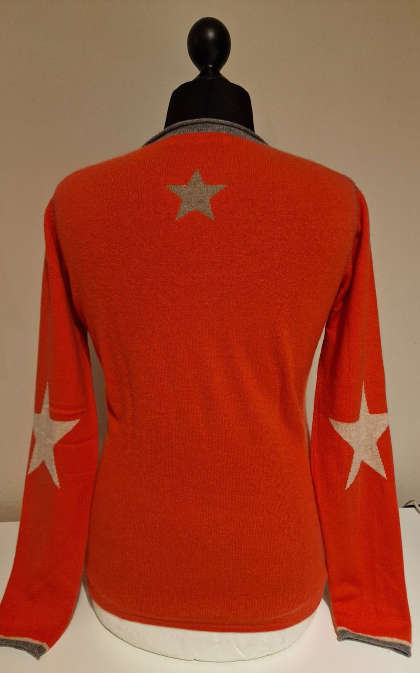 FTC Maglioni & Felpe: Damen Pullover, FTC Cashmere, Orange mit Sternen, Top! – Usato da Münchenstein venduto da strolch001 1