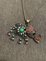 necklace with colorful elephant pendant