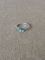 Ring Schmetterling – Silber 925 – grüne Steine – neu