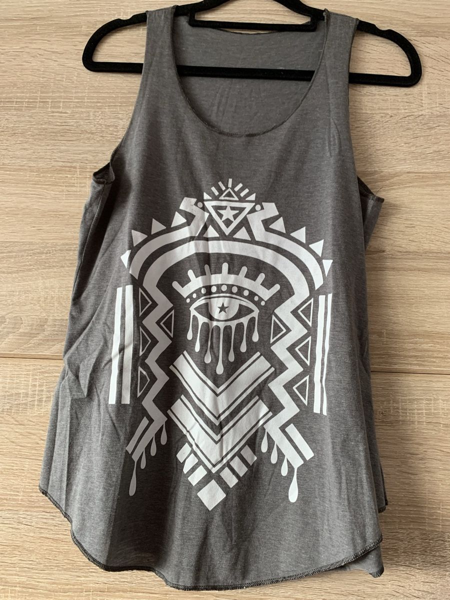 Camicette, T-shirt & Top: Débardeur taupe avec motif – Nuovo e nell'imballaggio originale da Montreux venduto da Izapeche811