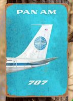 Metall-Schild PAN AM B707