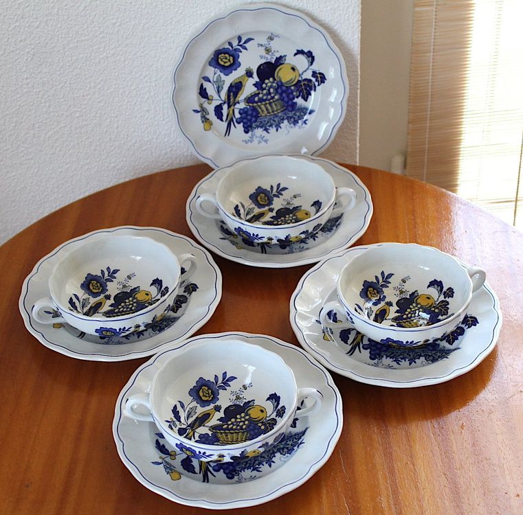Porzellan Set, Copeland Spode England Blue Bird (Gebraucht) in