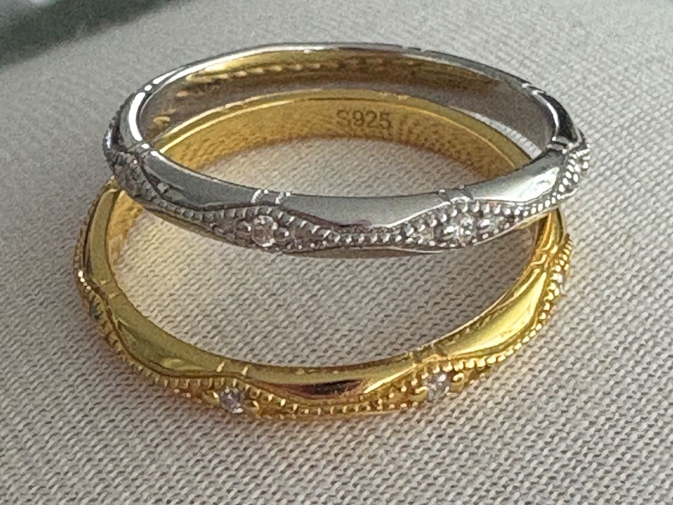 Anelli: 2 oder 1 Vintage Trauring Silber 925 Moissanite Damen-Ring – Nuovo e nell'imballaggio originale da Frauenfeld venduto da Vanityroom
