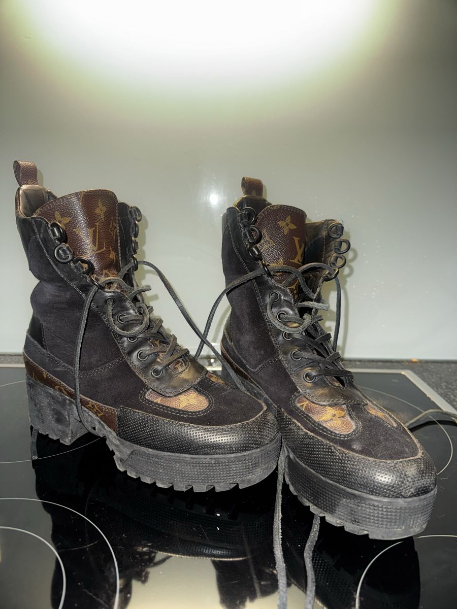 Louis Vuitton Scarpe da uomo: Louis Vuitton Black Suede & Leather Boots – Usato da Zürich venduto da forestF4iry 3