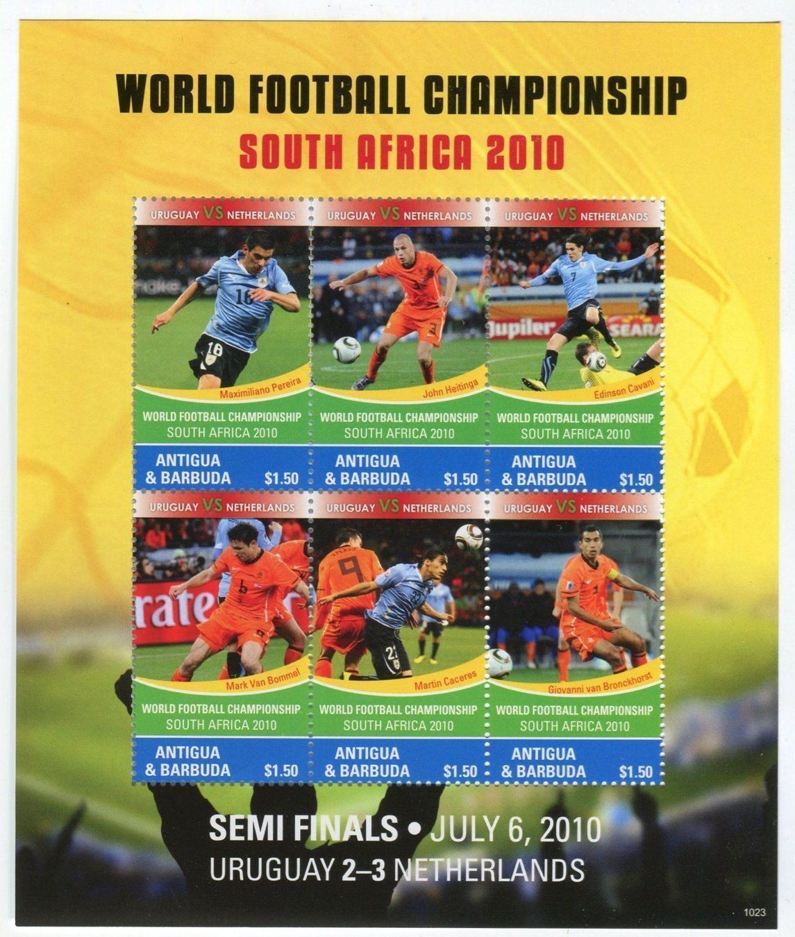Alle Briefmarken: Block "Fussball". Antigua und Barbuda. – Neu und originalverpackt aus Basel von Butsch5