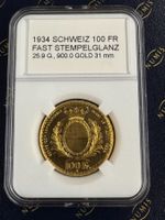 Schützentaler Schützenmedaille Fribourg 1934 100 Franken