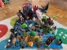 Set Playmobils avec structures, figurines et accessoi