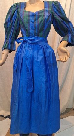 WENGER Dirndl Seide Blau/Grün – Grösse 38 – NEU