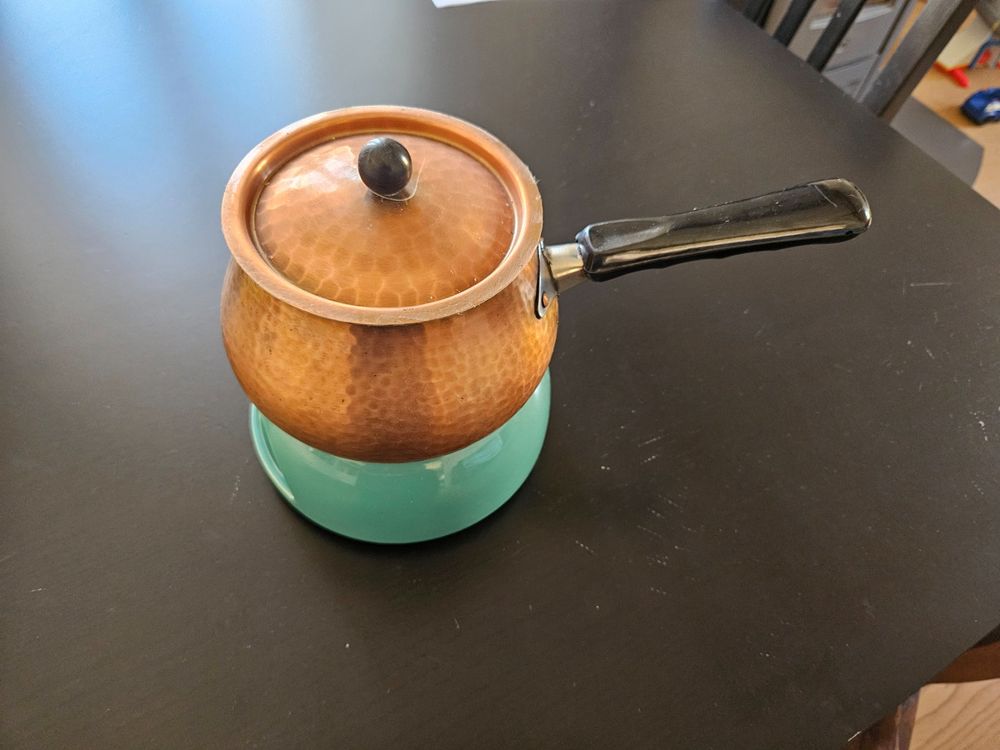 Alessi Set Fonduta SG56/260 - Casseruola Ceramica Con Fornello E Supporto