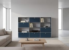 USM Haller Regal 3x4 Stahlblau / Neu (mit A Gestänge)