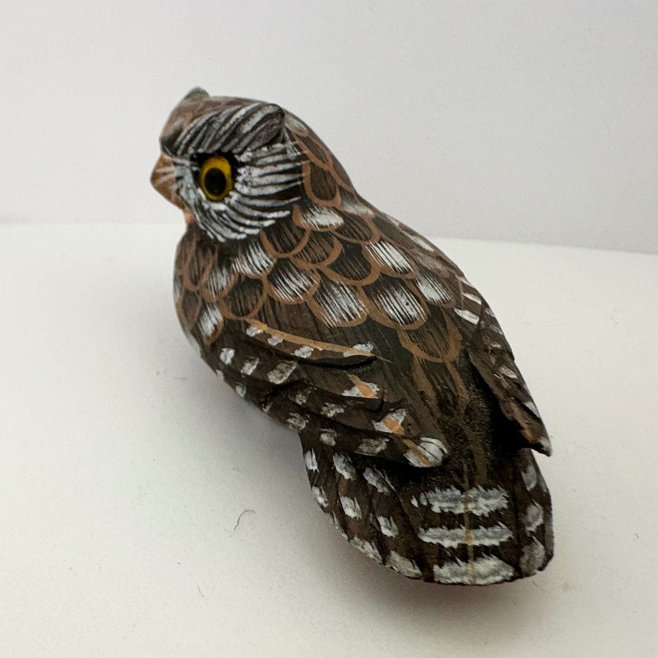 Statuette: Hibou en bois peint – Usato da Biel/Bienne venduto da Philemon02 2