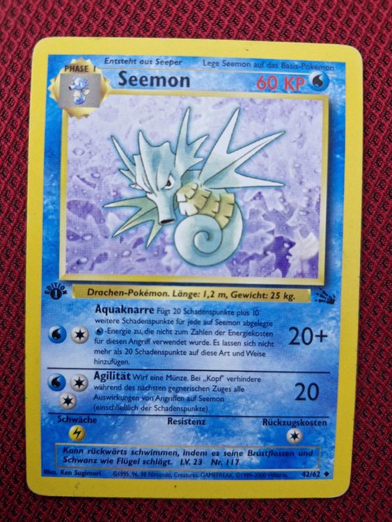 Pokemon Karte - Seemon - 1. Edition 42/62 Fossil (Gebraucht) in Muri AG ...