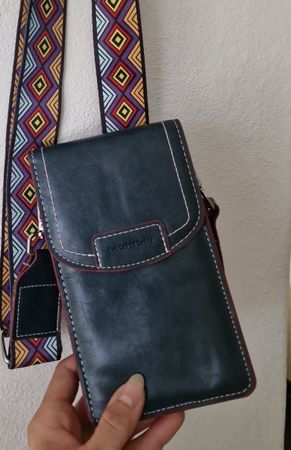Handy Tasche mit Band dunkelblau gebraucht