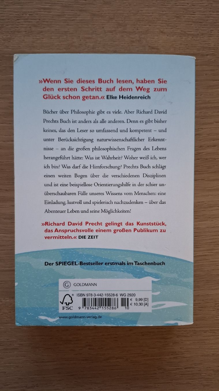 Libri: Richard David Precht: Wer bin ich? Philosophie Buch – Usato da Mellingen venduto da lathei 1