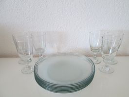 6 x Küchenteller, 6x Kaffeeglas