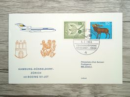 TR87 Enveloppe + Timbre Allemagne 1966 Theme Aviation