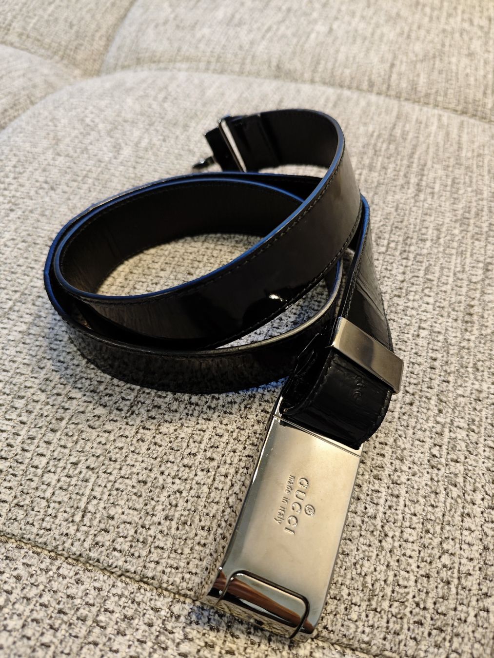 Gucci Cinture: Gucci Belt Black Leather Silver Buckle Interlocking G 90cm – Usato da Zürich venduto da alu_dzr7 6