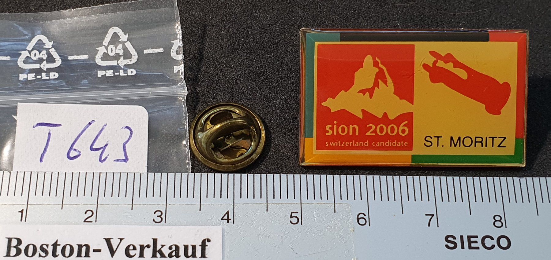 Placchette & Badge: T643 - Pin Sion 2006 Switzerland Candidate / ST. MORITZ – Usato da Reinach BL venduto da Boston-Verkauf 2
