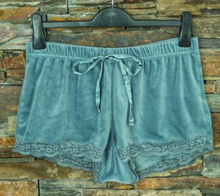 Shorts kurze Hose Hunkemöller Gr. M hellblau Samt