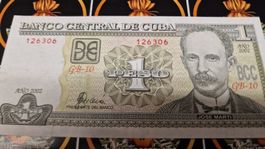 1 Peso Banknote Kuba, Jahr 2002, sehr gut erhalten!
