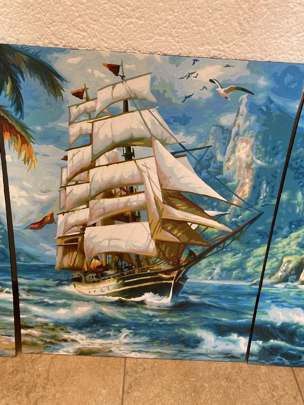 Dipinti: Bild/Gemälde, 3-teilig "Segelschiff in der Südesse" – Nuovo (secondo la descrizione) da Gelterkinden venduto da froggy80 2