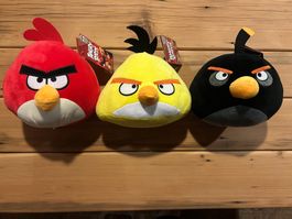 3 Angry Birds Plüschfiguren, Neu mit Etikett
