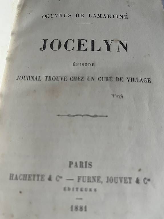Libri: Jocelyn  - édition 1881 – Usato da Enges venduto da Guarajuba01