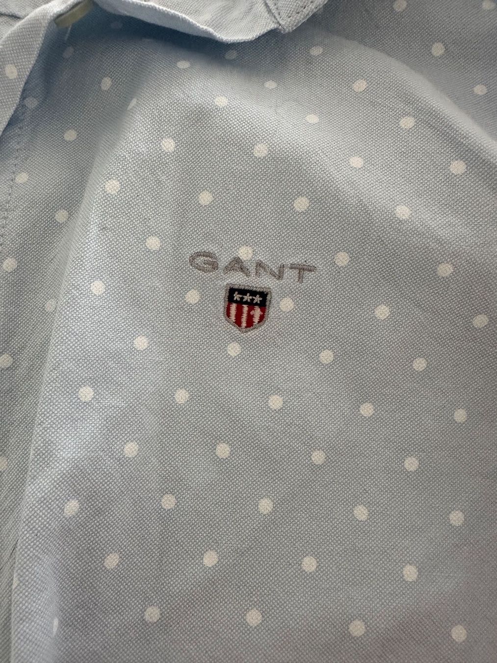 Gant Camicette: 🩵 GANT Bluse | Hellblau mit Punkten | Gr. 36 – Usato da Weggis venduto da _GMA9 2