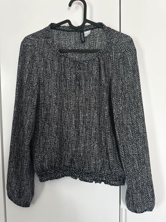 H&M Bluse, Schwarz/Weiss Muster, Herbst Look, Grösse 34