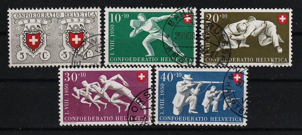 Tutti i francobolli: 1950 Serie Bundesfeiermarken – Usato da Arlesheim venduto da gaugi43