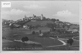 Romont vu de la route de Siviriez