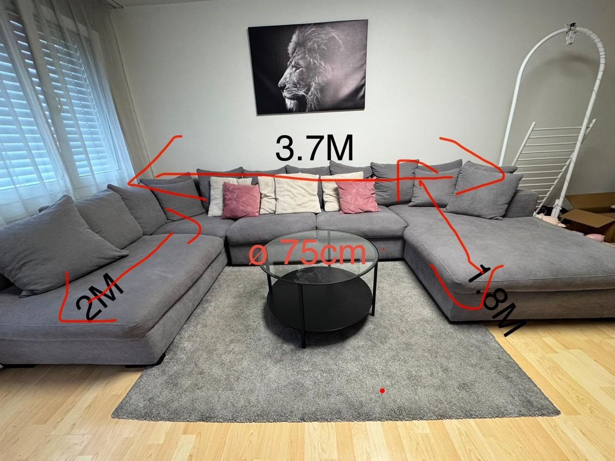 Divani: Wohnzimmer-Set Sofa, Couchtisch, Teppich & Löw – Usato da Geuensee venduto da Filipeber 2