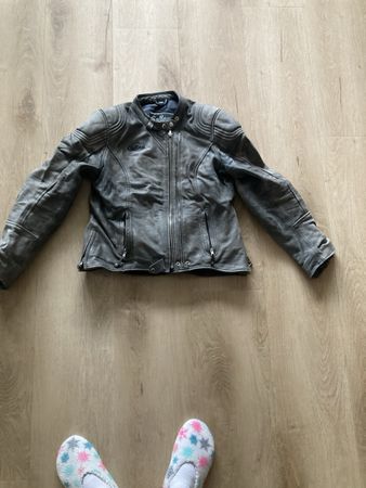 Graue Cafe Racer Lederjacke, Top Zustand, Grösse 44