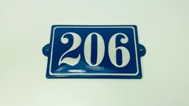 Emaille Schild Hausnummer 206 – Vintage