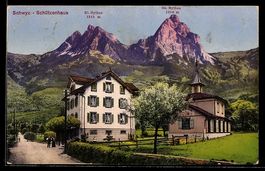 AK Schwyz, Restaurant Schützenhaus mit Kl. Mythen und Gr. My