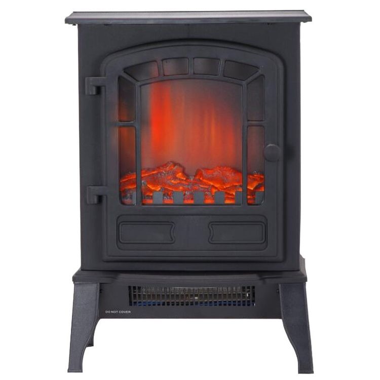 Deuba® Elektrokamin 2000W – Mit LED Flammen, 2 Heizstufen, Überhitzungsschutz, Weißer Dekokamin