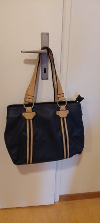 Handtasche blau-braun