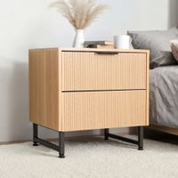 Nachttisch NALA - Modern - Natur/Schwarz - 45x61cm
