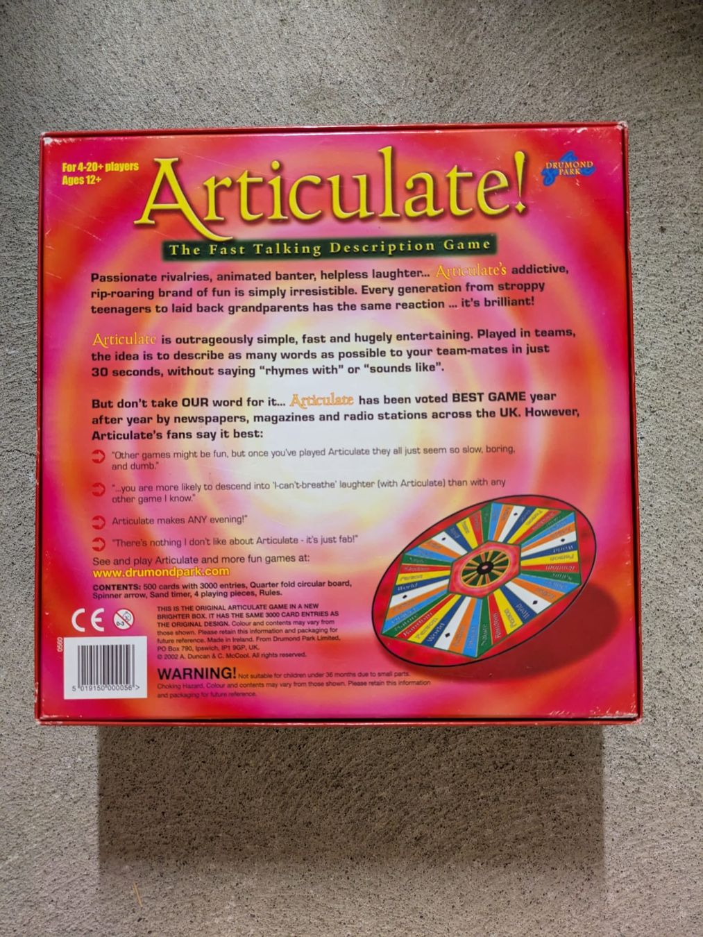 Giochi: Articulate Board Game by Drummond Park Complete Set – Usato da Hünenberg See venduto da SpecialEditionGaming 2