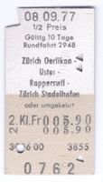 Billette ZH Oerlikon – Uster – Rapperswil – ZH Stadelhofen