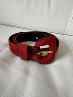 Vintage Escada Roter Tartan-Wildledergürtel, Designer-Gürte