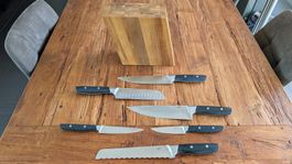 Jamie Oliver Messerset mit Holzblock – 6-teilig – gebraucht