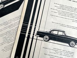 Simca Vedette Cars - 2 alte Werbungen / Publicités 1955
