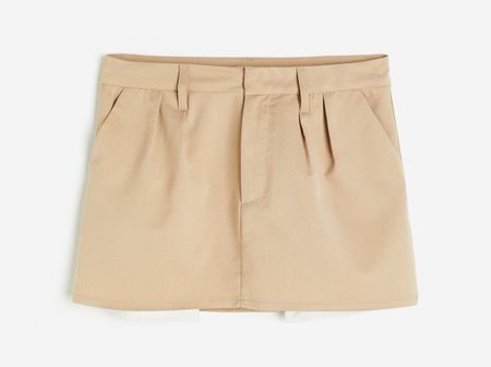 H&M Divided beige Stoffrock Gr. S Faltenrock Bloggerstyle