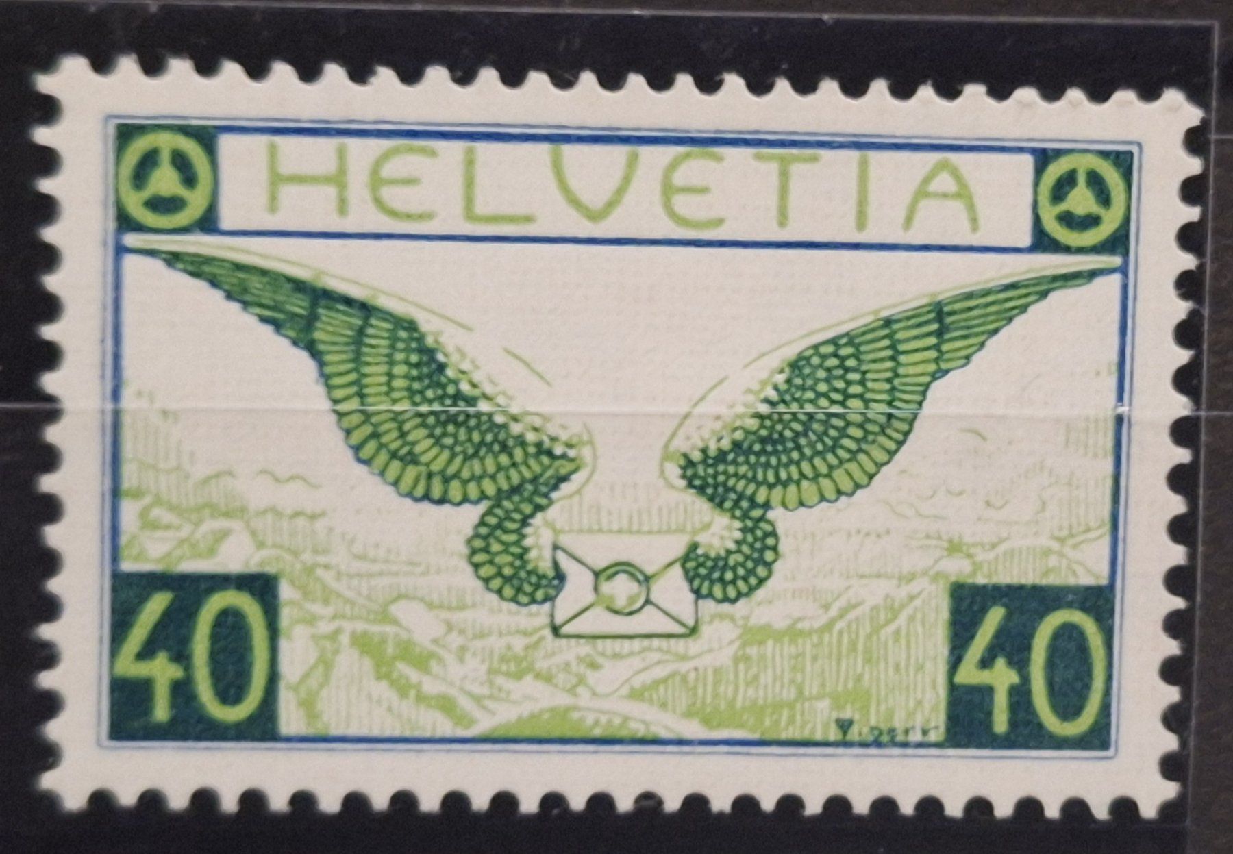 Tutti i francobolli: Flugpost F 15z Kat. 135.- – Usato da Balgach venduto da SIMEON27