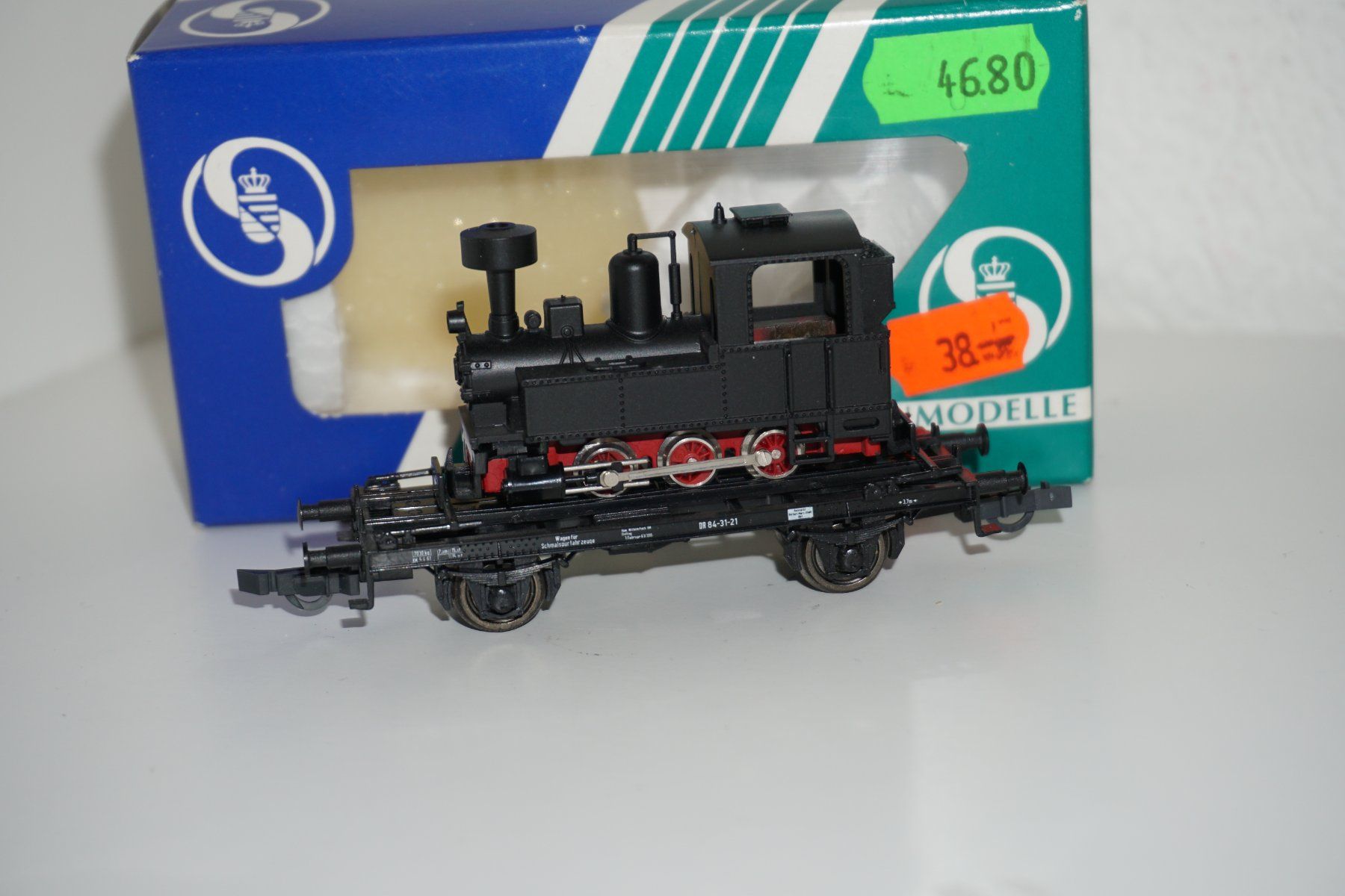 Sachsen Modelle 16085 - Transportwagen m Schmalspurlok H0/DC (Gebraucht ...