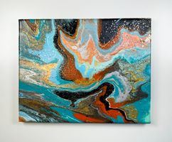 Acryl-Flüssigkeitsmalerei, rechteckig