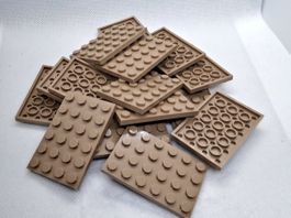 Lego 15 Stk. Plate 4x6 dark tan (new)